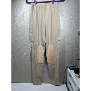 Express Tricot TAN Stretch Ponte Riding Pants Knee Patch Womens Size Medium